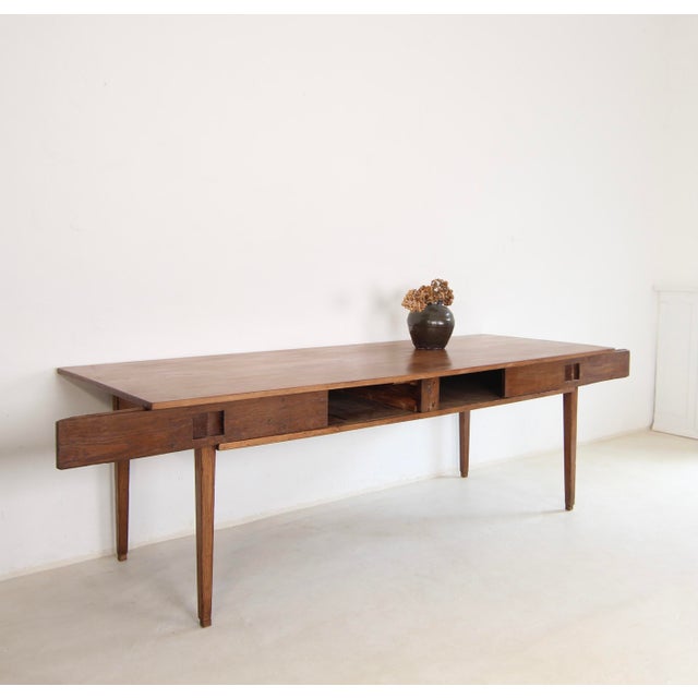 19th Century French Farm Table with Sliding Doors For Sale - Image 9 of 18