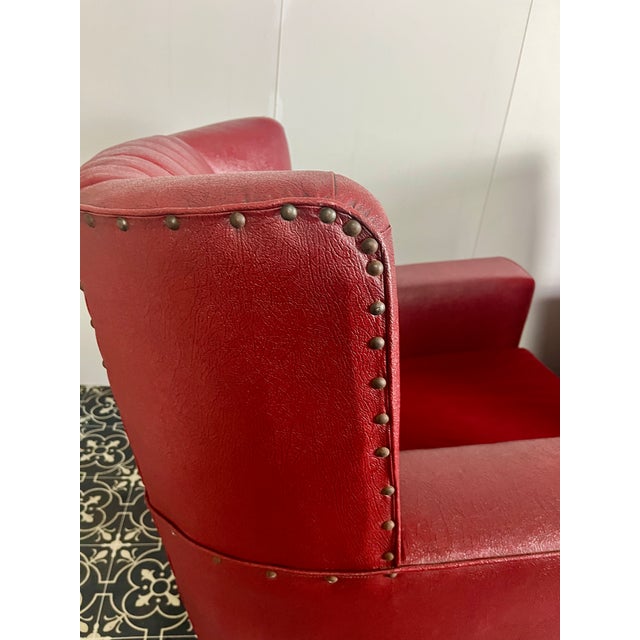 Antique Art Deco Red Club Chairs, 1930s, Set of 2 For Sale - Image 10 of 18