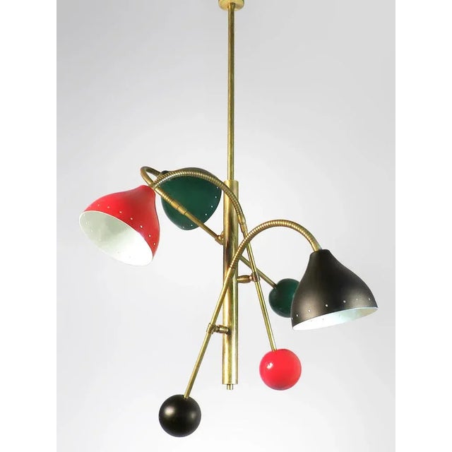 Mid-Century Chandelier with Flexible Arms, 1960s For Sale - Image 5 of 6