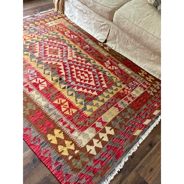 ABC Carpet & Home Vintage Abc Carpet Home Couch Cover Tribal Tapestry Throw 90s For Sale - Image 4 of 6