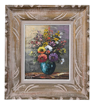 Reney, Floral Harmony, 20th Century, Oil on Canvas