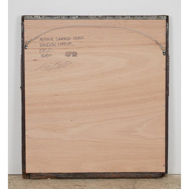 Wood Hand Silvered Six Pane Wood Reclaimed Window Mirror For Sale - Image 7 of 9