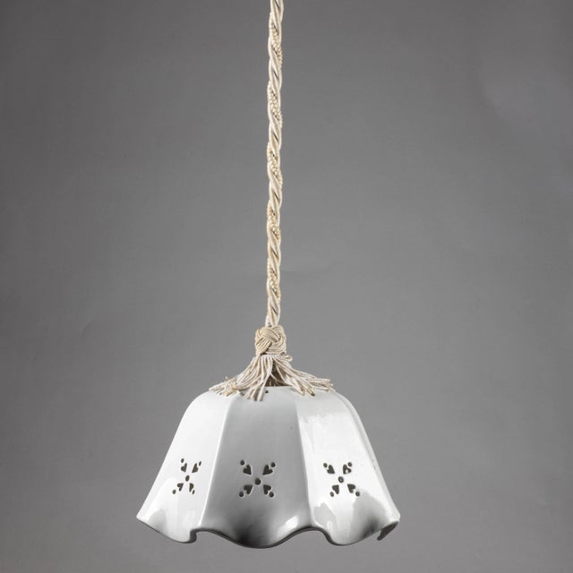 White Ceramic Hanging Light, Late 18th Century For Sale - Image 4 of 9