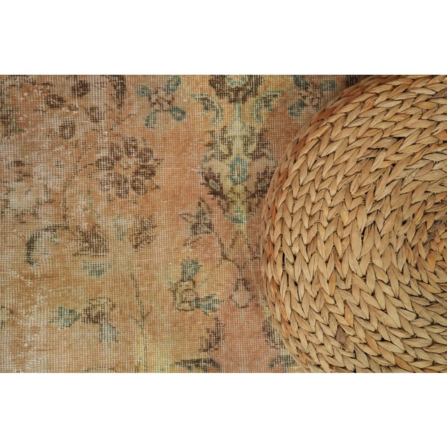 Beige 1970s Vintage Turkish Handmade Wool Cotton Beige Area Rug For Sale - Image 8 of 12