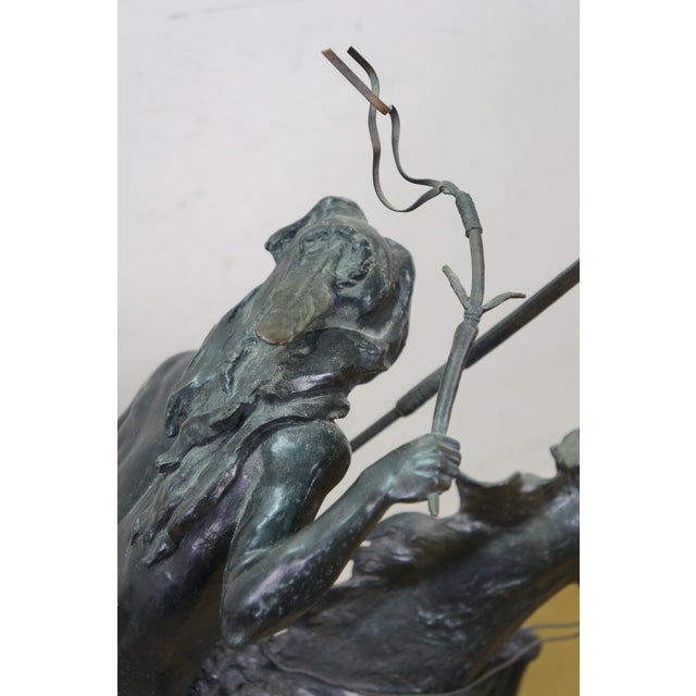 Mid 20th Century Frederic Remington Roman Bronze Works the Cheyenne Statue Sculpture 24" For Sale - Image 9 of 16