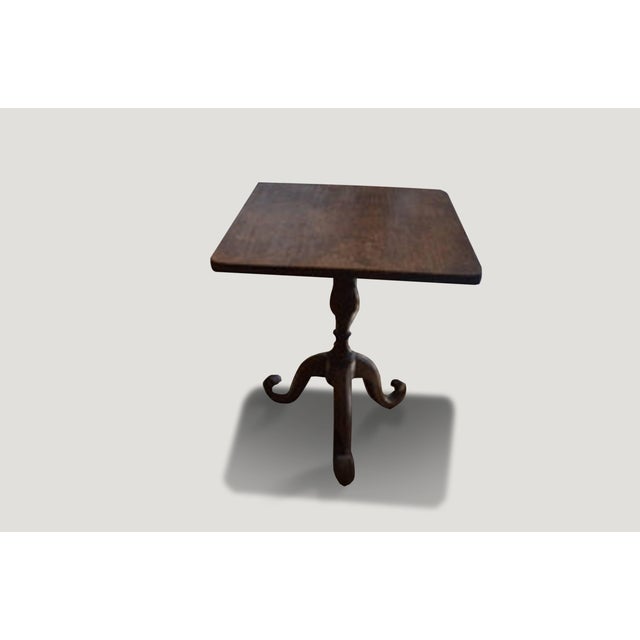 Hand-Carved Antique Teak Wood Side Table For Sale - Image 4 of 5