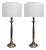 Mid 20th Century Chic Silvered Cast Bronze Fluted Column Table Lamps - a Pair For Sale