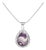Sterling Silver Chevron Amethyst Teardrop Pendant Necklace For Sale