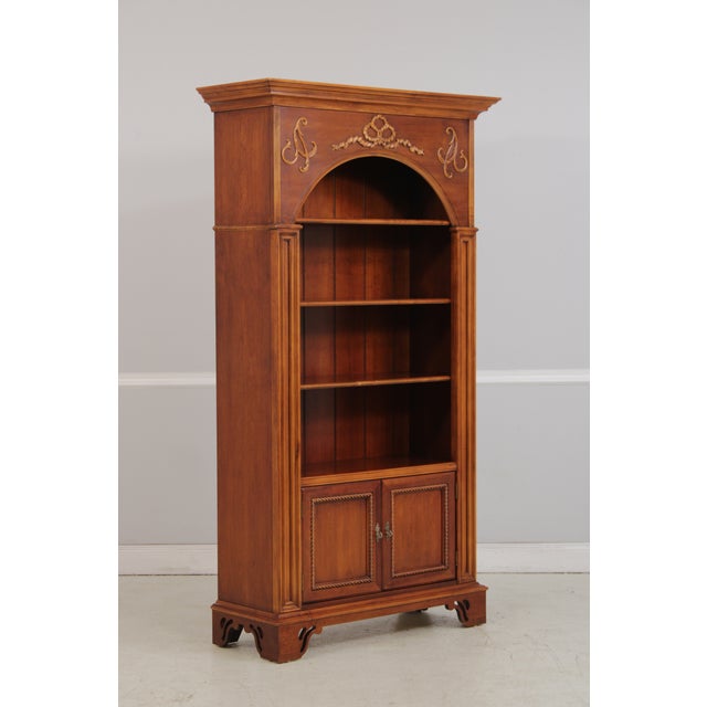 Traditional Pair of Lexington Irish Country Cherry Tall Bookcases For Sale - Image 3 of 18