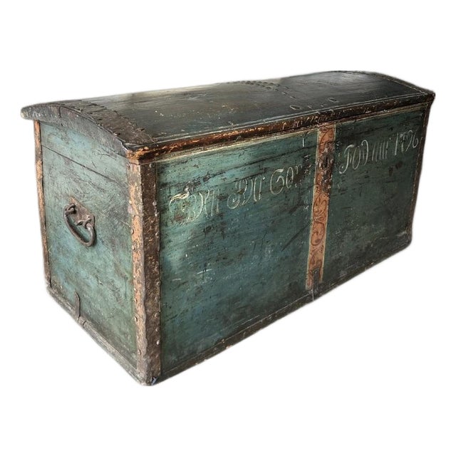 1796 Antique Scandinavian Dowry Trunk For Sale