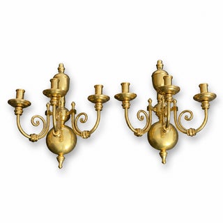 Antique Gold Gilt Wall Sconce Candelabra - a Pair For Sale
