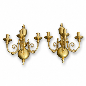 Antique Gold Gilt Wall Sconce Candelabra - a Pair