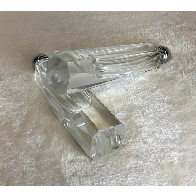 1950s Mid-Century Art Deco Tall Cut Crystal Glass Salt & Pepper Shakers- a Pair For Sale - Image 9 of 12