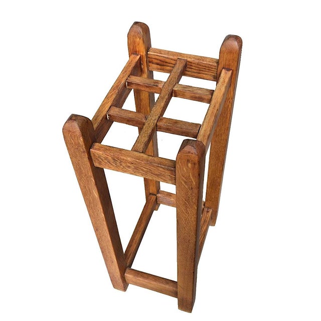 Early 20th Century Arts and Crafts Mission Stickley Style Oak Wood Umbrella Stand For Sale - Image 15 of 17