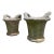 Vintage Cast Stone Concrete Cement Woven Basket Garden Planters- A Pair For Sale