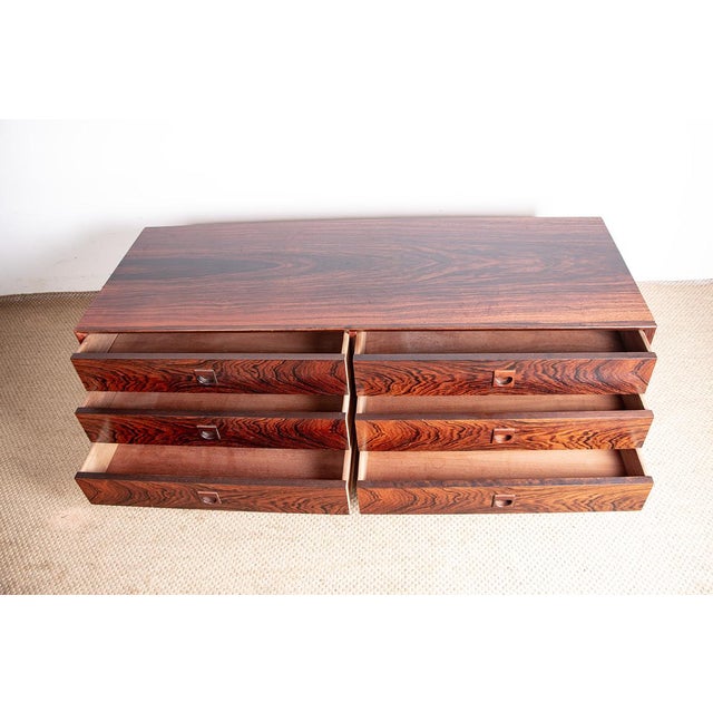 Low Danish Chest of Drawers in Rosewood by Erik Brouer for Brouer Møbelfabrik, 1960 For Sale - Image 6 of 15