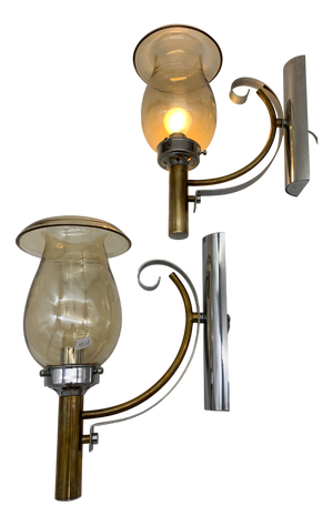 Wall Lamps attributed to Seguso, Italy, 1970s, Set of 2