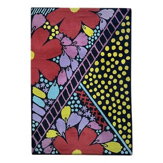 Flower Power Rug, 1970s For Sale