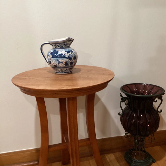 Vintage Italian Handmade Hand Painted Blue & White Deruta Siena Ceramica Majolica Water Jug/Wine Pitcher For Sale - Image 11 of 13