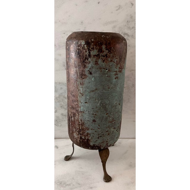 Bauhaus Antique Copper Brass Planter For Sale - Image 3 of 9
