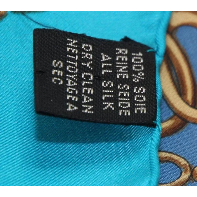 Gorgeous Blue Sellier Silk Scarf by Erre France For Sale - Image 12 of 12