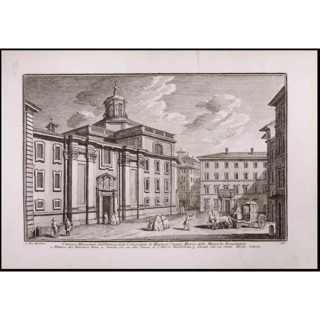 Monastero e Chiesa dell'Immacolata is an original black and white etching of the Late 18th century realized by Giuseppe...