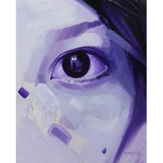 Kadyrova by Ryan Morse | Oil on panel Portrait of a woman's eye with purple tones. For Sale