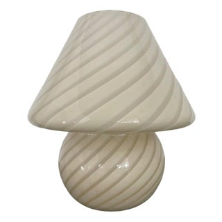 Murano Swirl Mushroom in Yellow Cream, 1970s For Sale