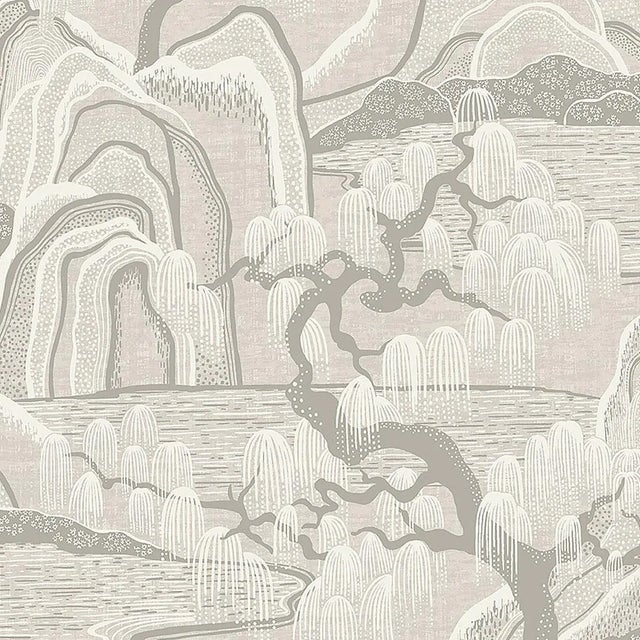 Borastapeter Indigo Garden Wallpaper in Grey For Sale