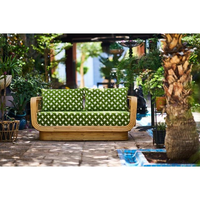 Green Luna Sofa in Stained Rattan by Popus Editions For Sale - Image 8 of 9