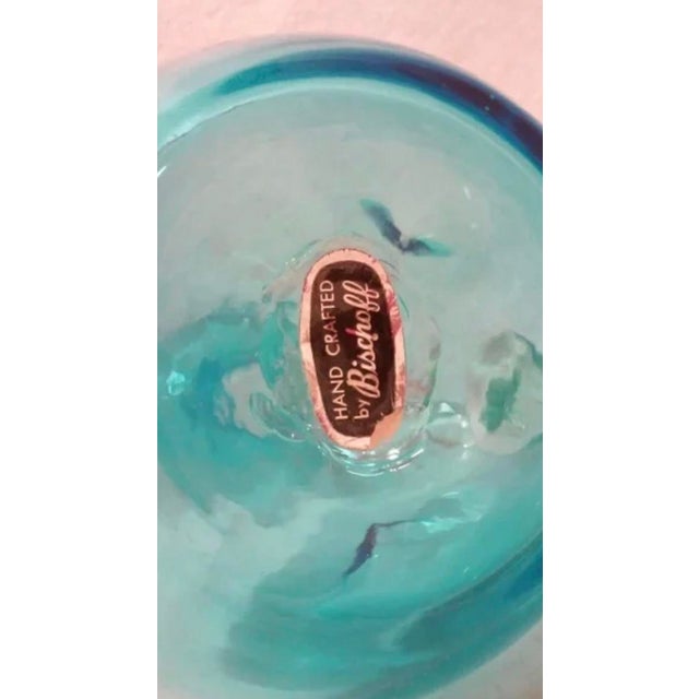 Mid-Century Handcrafted Blue Glass Pinched Decanter For Sale In Detroit - Image 6 of 6