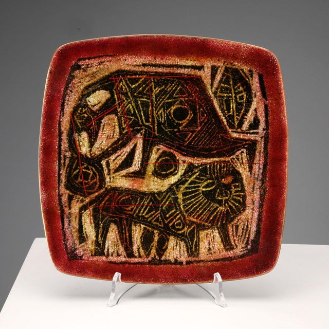 Copper and Enamel Plate attributed to Studio Del Campo, Turin, Italy For Sale - Image 9 of 9