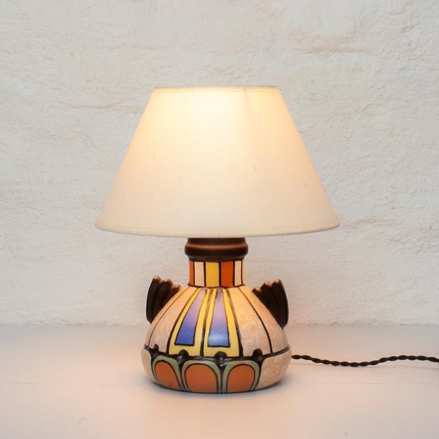 Mexico Series Table Lamp by Antoine Dubois for Mons Pottery, 1925 For Sale - Image 11 of 11