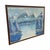 1970s Vintage Framed Snow-Capped Mountain Lake Landscape Painting, Signed, Blue Tonal Scenic Wall Art.. For Sale - Image 5 of 9