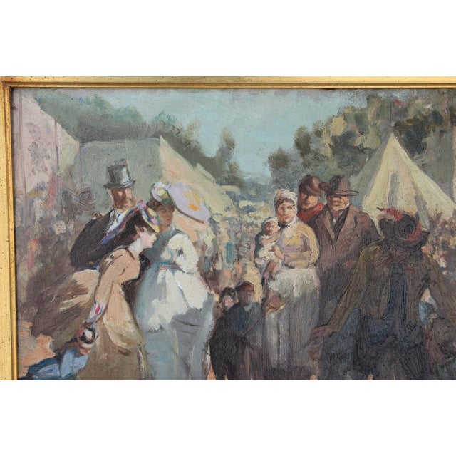 John George Brown American impressionist street scene oil painting. The painting is signed by the artist in the bottom...