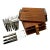1950s Mid-Century Modern Werkstätte Carl Auböck Austria Teak Picnic Boards W/ Horn Utensils - 17 pcs For Sale