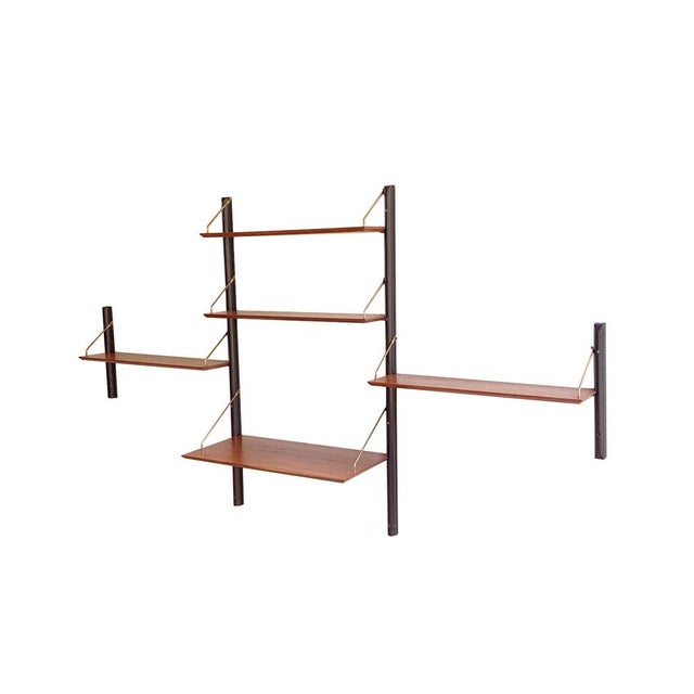 Metal Vintage Three-Piece Wall Unit with Desk by Louis Van Teeffelen for Wébé, 1960s For Sale - Image 7 of 9