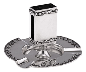 Antique American Silver Ashtray and Match Box Holder by Tiffany & Co, 1890s