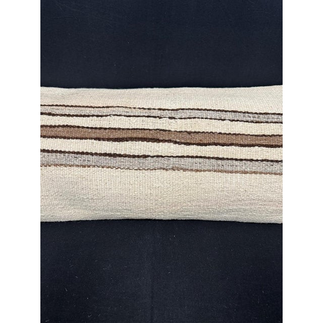 Contemporary Turkish Hemp Pillow Cushion Natural Beige Brown Cushion Cover 14x40 For Sale - Image 3 of 4