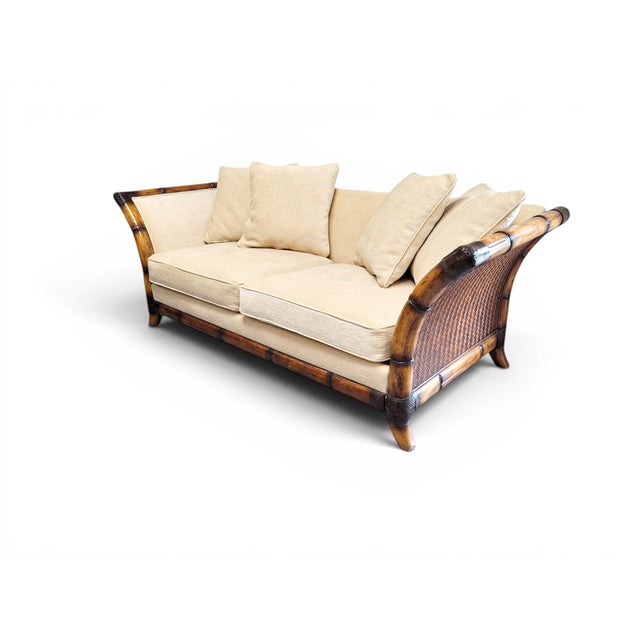 Postmodern Flared Arm Tuxedo Sofa in Textured Velvet For Sale In West Palm - Image 6 of 17
