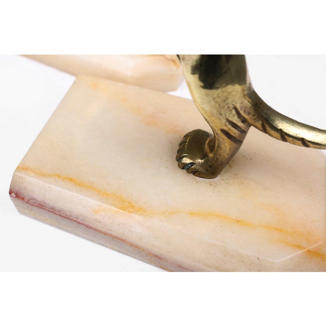 Art Deco Bookends in Copper with Marble Bases, France, 1930s, Set of 2 For Sale - Image 9 of 11