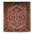 Vintage Persian Heriz Serapi Rug, Hand-Knotted Wool, Geometric Pattern, Brick-Red & Ivory, 4x4 For Sale