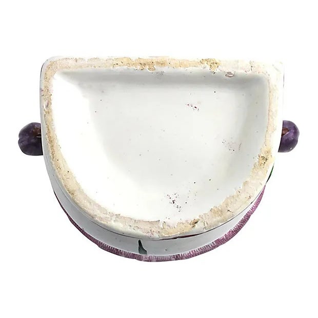 Ceramic Antique Painted Wall Pocket For Sale - Image 7 of 9