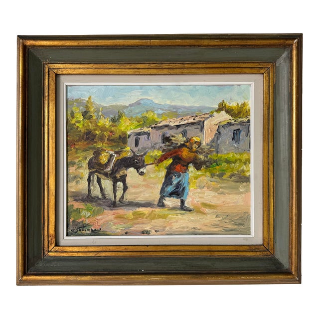 1970’s Vintage Impressionist Spanish Countryside Landscape Oil on Masonite Painting For Sale