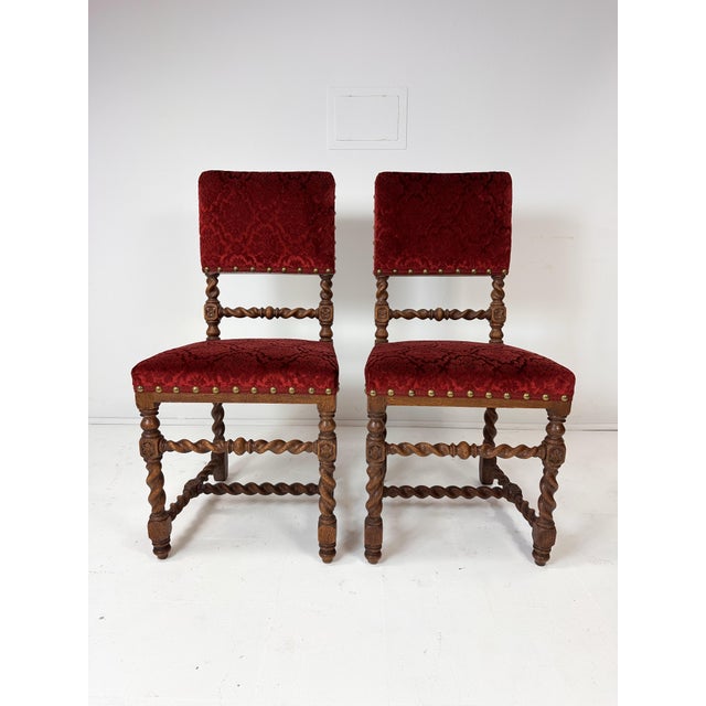 Early 20th Century Set of Four Baroque Style Dining Chairs For Sale - Image 4 of 11