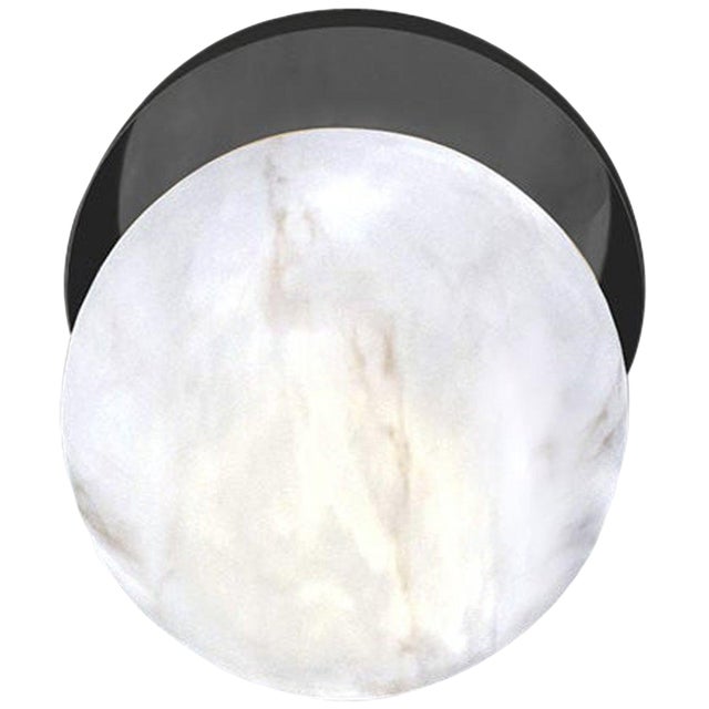 Ofione Shiny Black Metal Applique by Alabastro Italiano For Sale