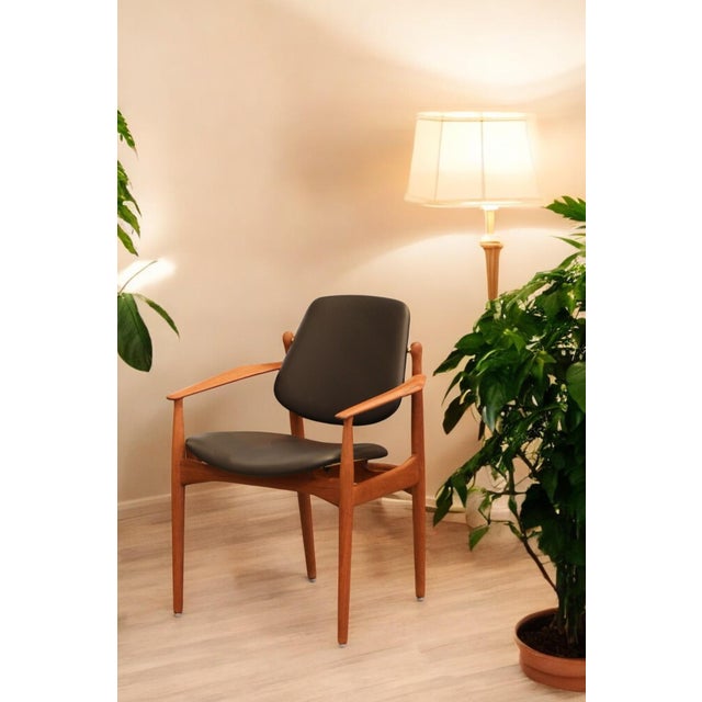 Armchair in Teak and Leather by Arne Vodder for France & Son, 1950s For Sale - Image 14 of 18