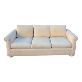 1980s Mason-Art Cream Upholstered Sofa For Sale