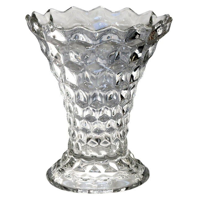 Fostoria Fostoria Vintage American 2056 Clear 270 Swung Flared 9.5" Large Vase For Sale - Image 4 of 4