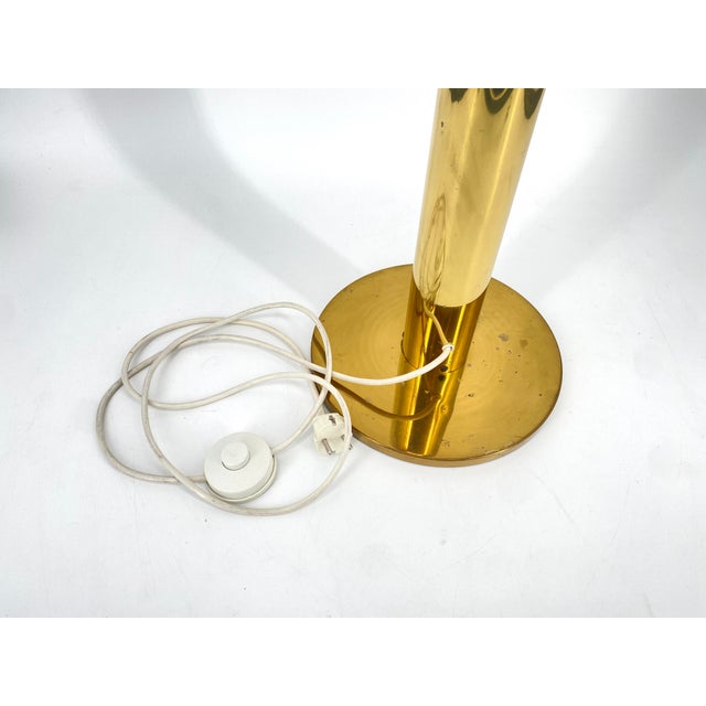 Gold Mid-Century Floor Lamp with 5 Satin Glass Globes attributed to Hans Agne Jakobsen, 1970s For Sale - Image 8 of 9
